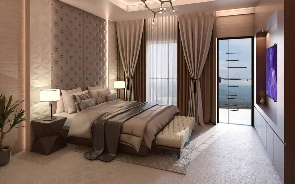 Luxury bedroom suite with Balcony View