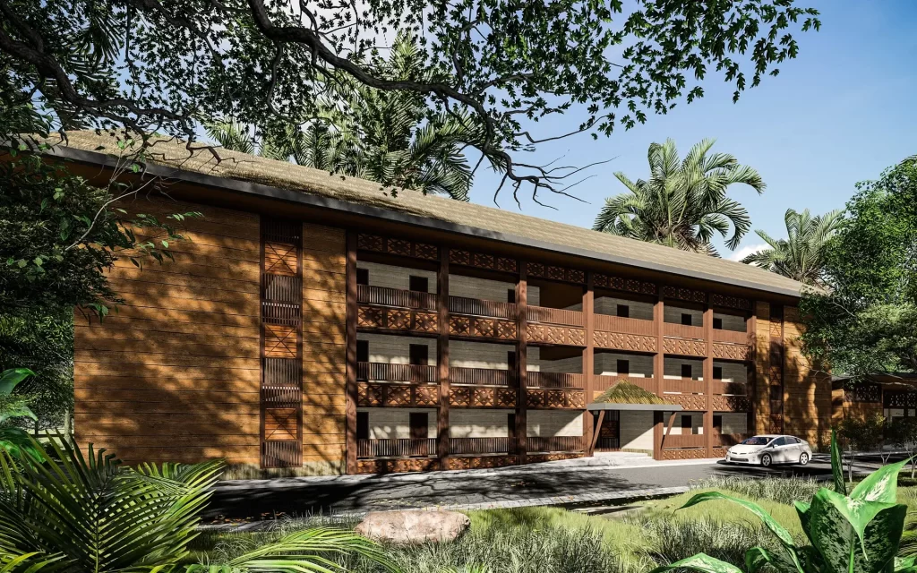 4 Storey Tropical Building Design by Fulgar Architects For Staff Use and Hotel Managers