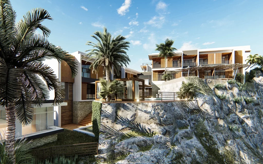 Seafront Hotel designed and built on top of a cliff.