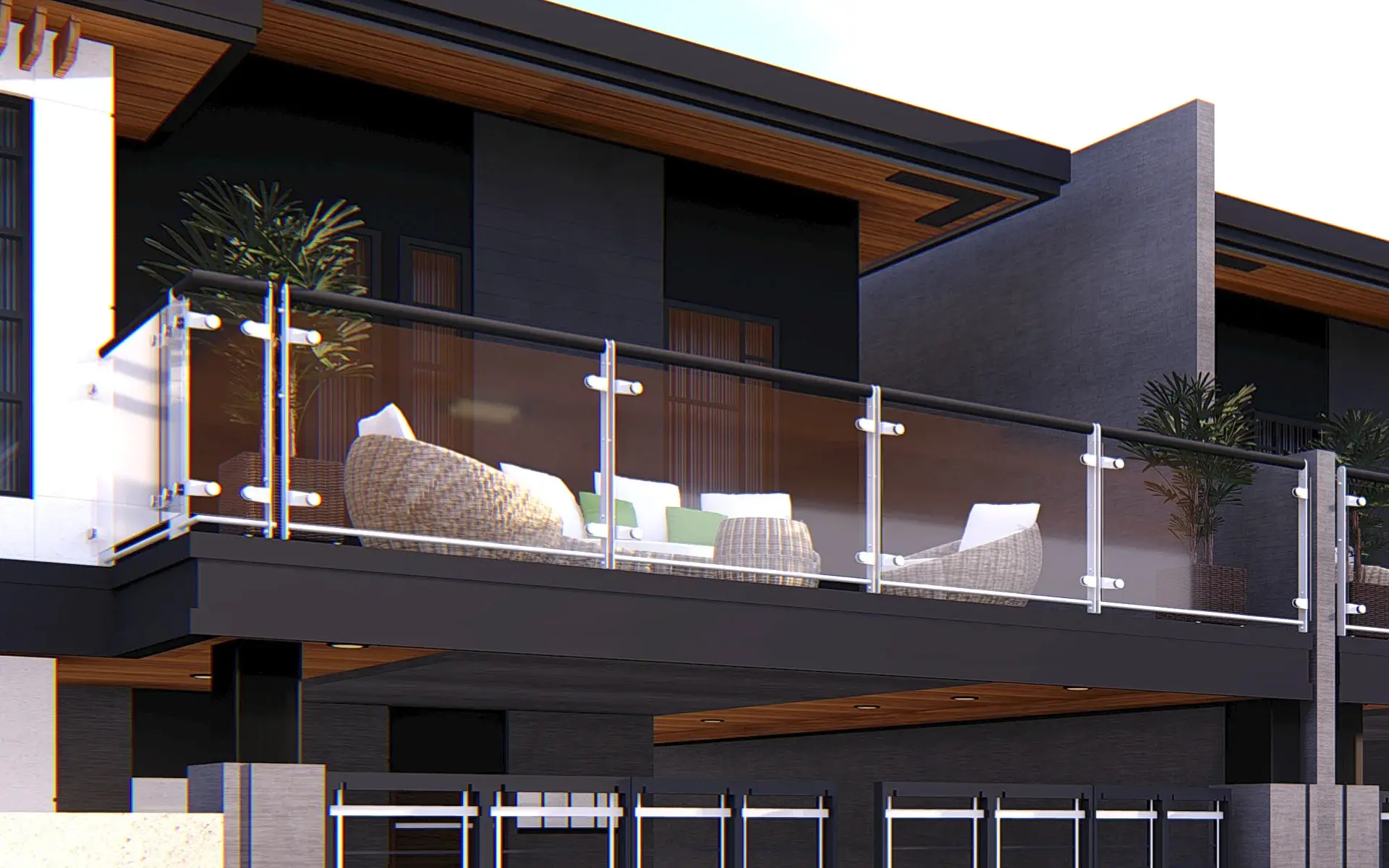 Roccan Estates in Imus City Cavite Spacious Balcony by Fulgar Architects as Best Modern Architecture Premium Townhouse Design Philippines