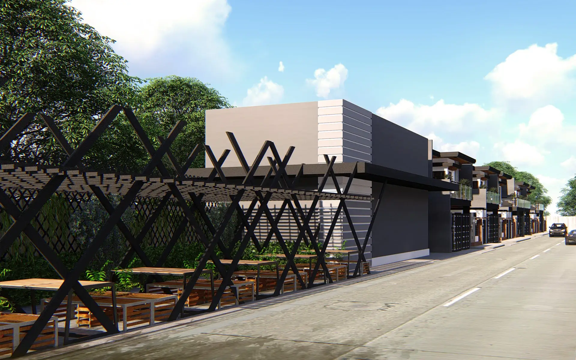 Garden amenities for the townhouse design and development in Imus Cavite.