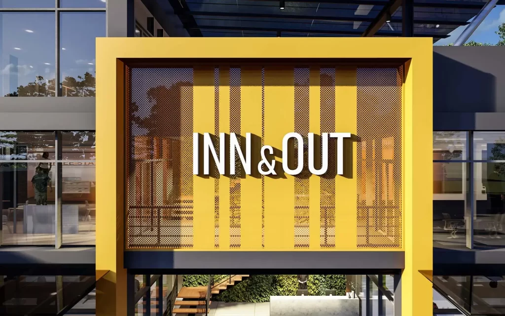 Aluminum composite in bright yellow finish for a striking facade treatment