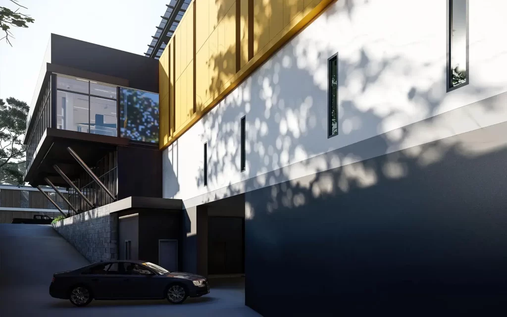 The intelligently designed below-ground parking at the Mambugan Commercial Hub optimizes space usage, significantly reducing the visual impact of parked vehicles.