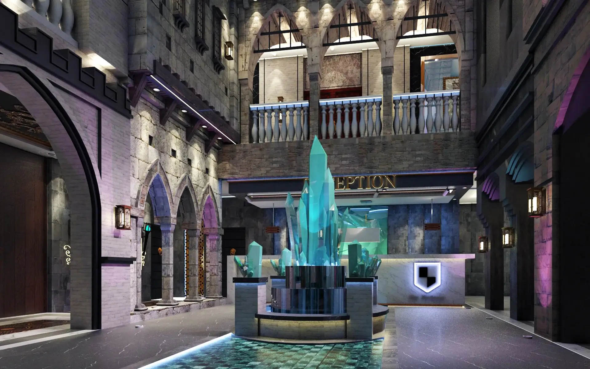 Best hotel design in the Philippines with crystal lobby and reception.