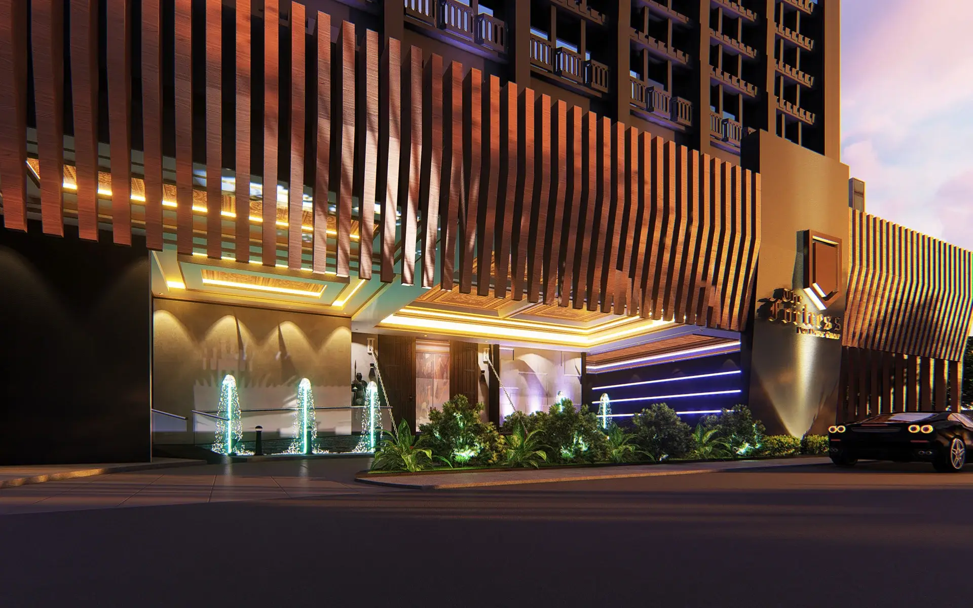 The Fortress Luxury Hotel Porte Cochere Grand Lobby in Subic Olongapo City by Fulgar Architects as Best Modern Architecture Building Design Philippines