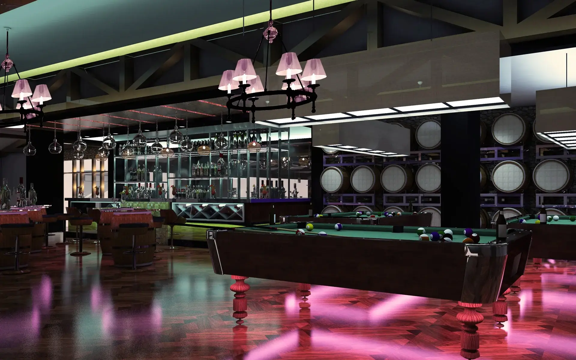 Entertainment Bar and Game Room at the top of the luxury hotel in Subic Port Philippines by best architects in the Philippines