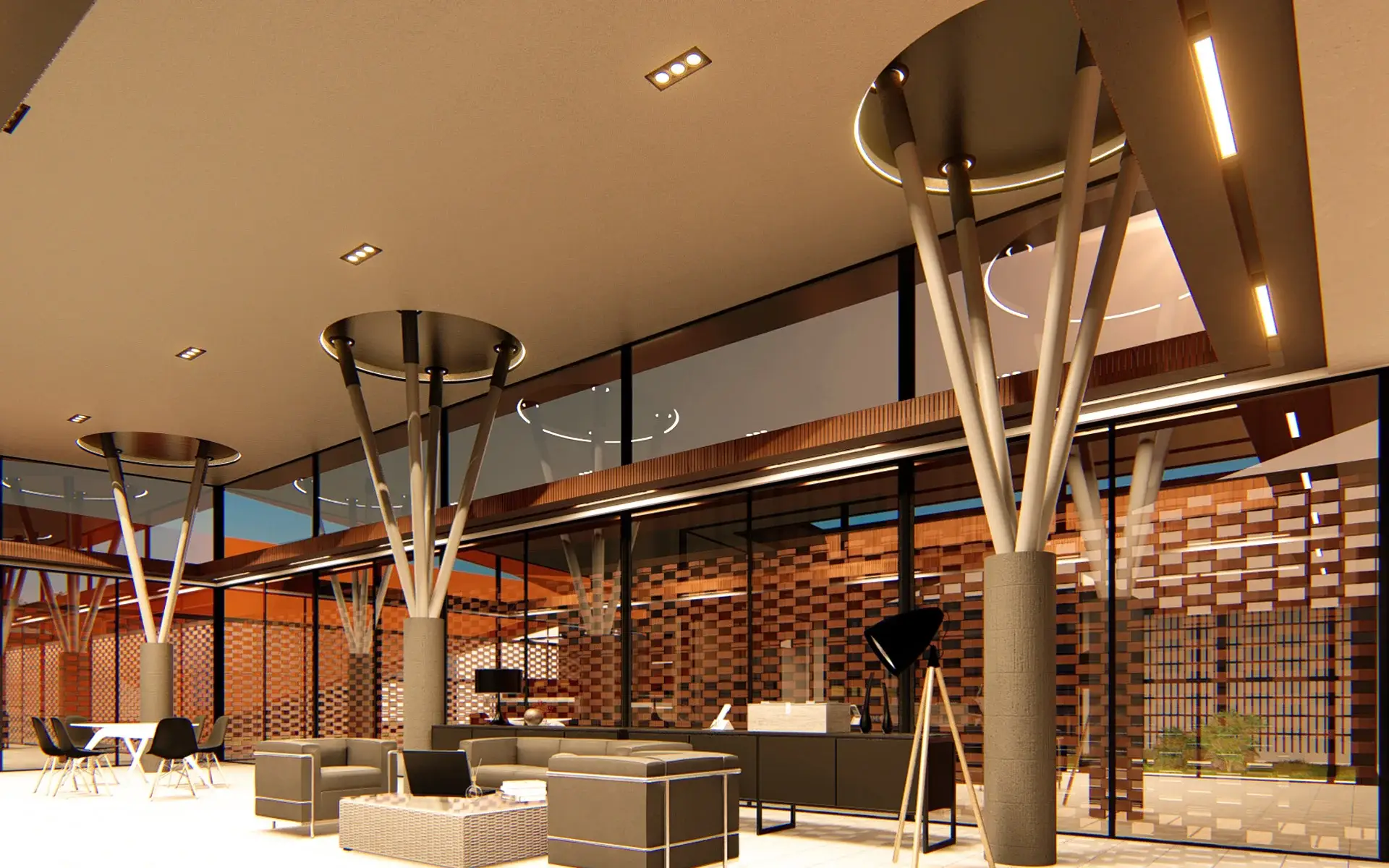 The living quarters with high ceiling space