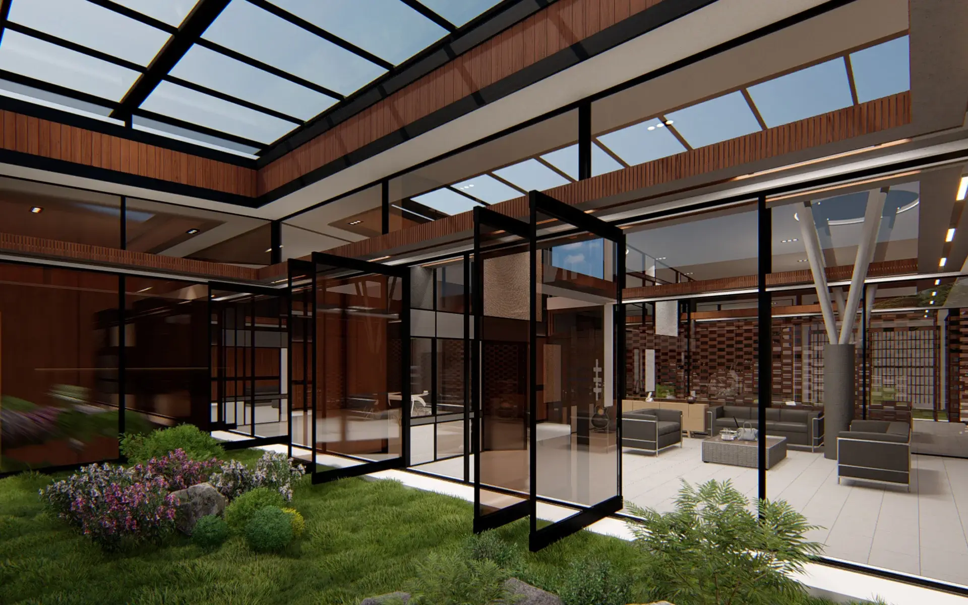 The courtyard of the Swan House