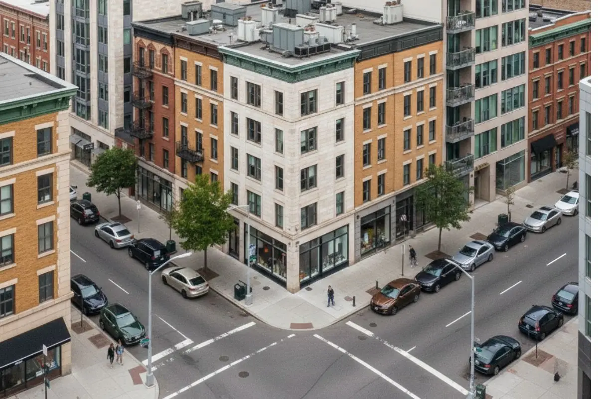 Urban block showing how individual architectural decisions accumulate into city structure