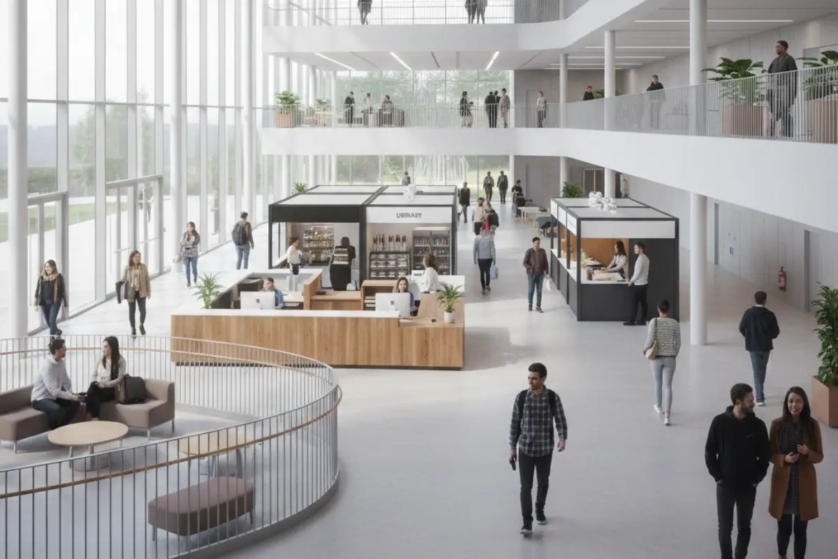 Interior showing clear circulation, functional service areas, and occupant-friendly layout.