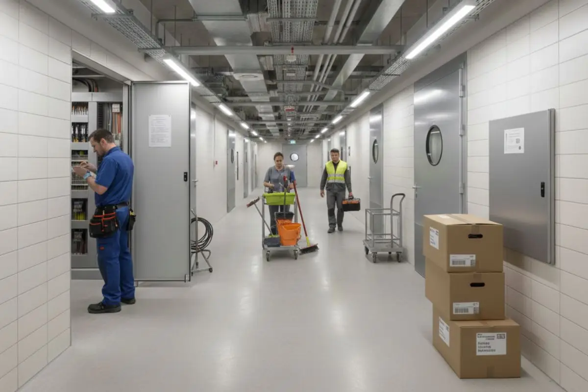 Service areas showing architectural choices that influence daily operations and maintenance