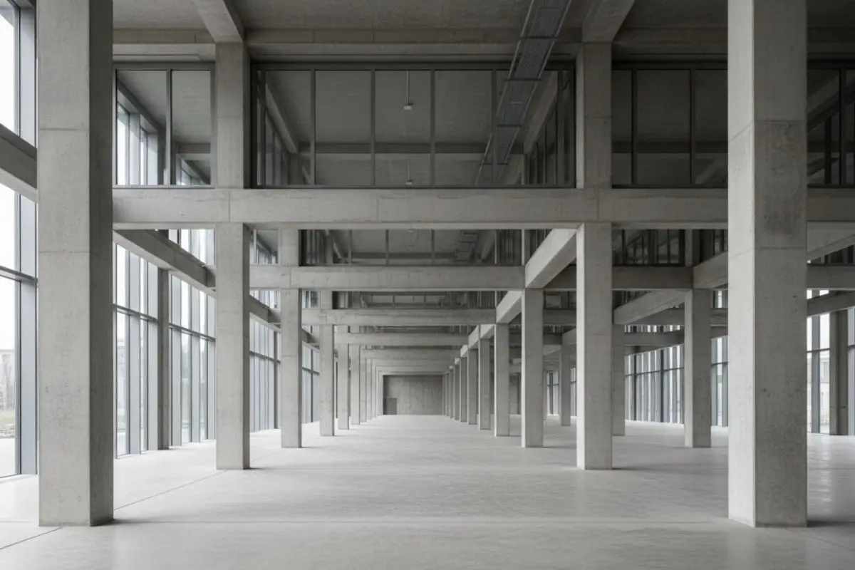 Structural grid demonstrating the hidden decisions that shape built environments through long-term flexibility