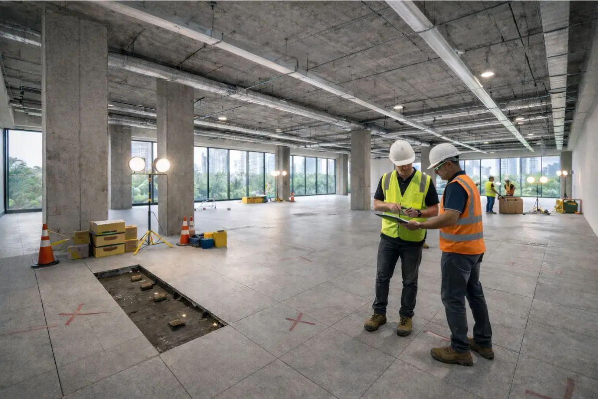 Flexible open-plan commercial floor plate designed for adaptability and reduced development risk.