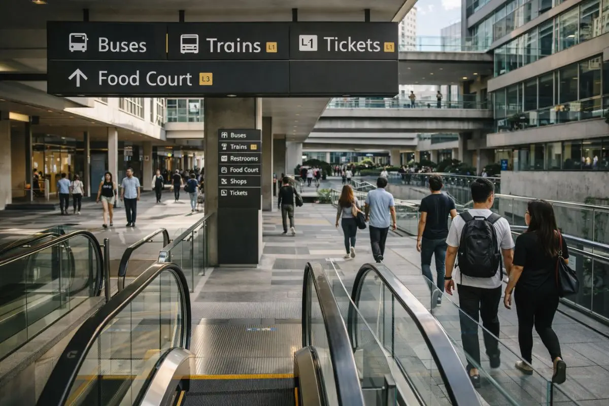Mixed-use building exterior with clear entry points and circulation layout in Metro Manila