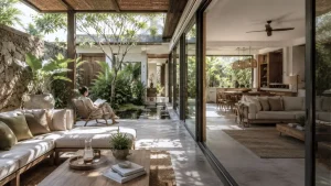 Tropical modern residence with indoor-outdoor living and wellness-focused residential atmosphere