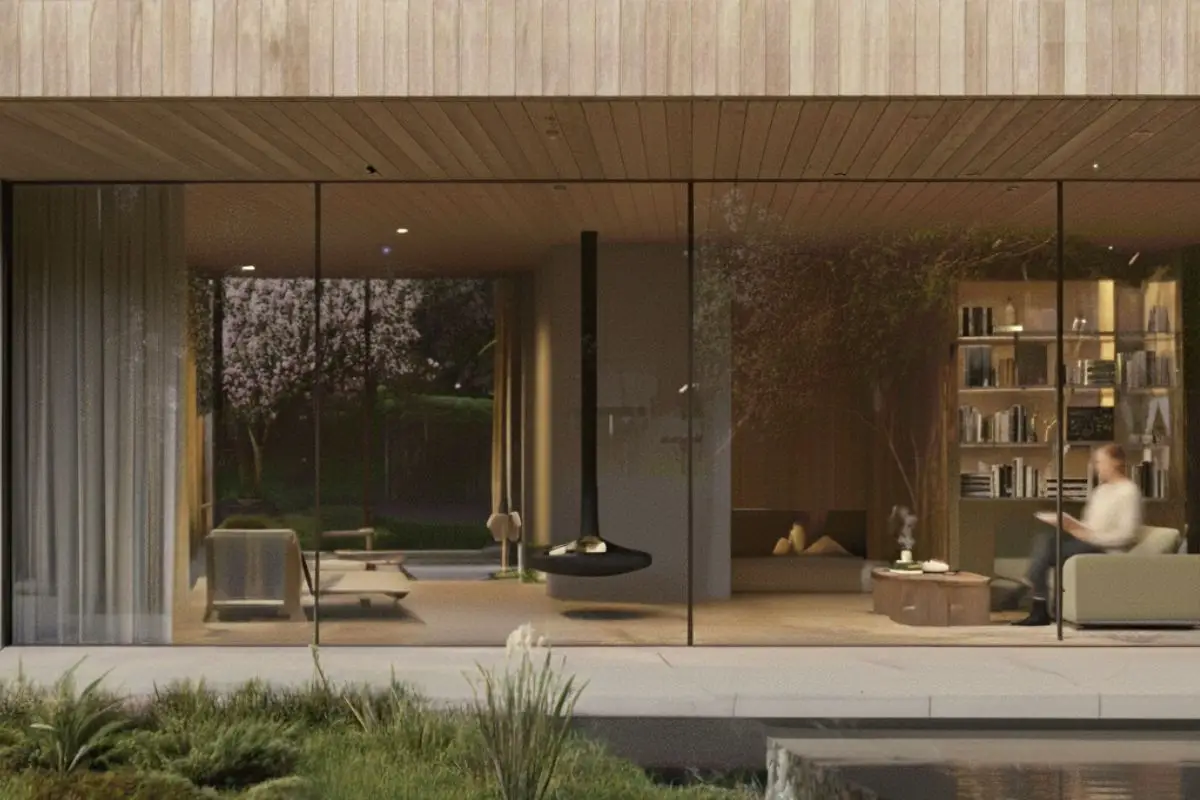 Contemporary residential building with restrained geometry, adaptable structural framework, and clear spatial organization demonstrating architectural restraint